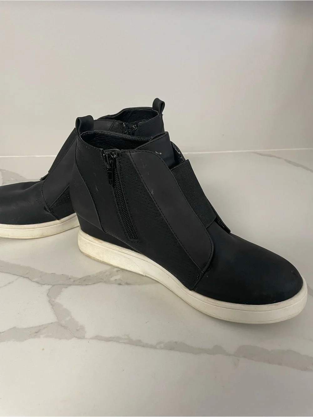 Casual Black Wedge Sneaker Bootie